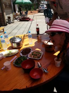 Tiffany diving into authentic Chinese food