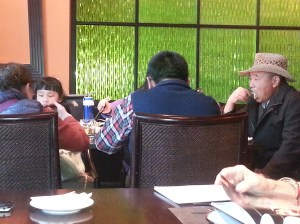 You have to love a Chinese man wearing a cowboy hat at a five-star Thai restaurant at the Wyndam Hotel in Kunming