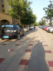 When there are no more parking spaces, the sidewalk works too!
